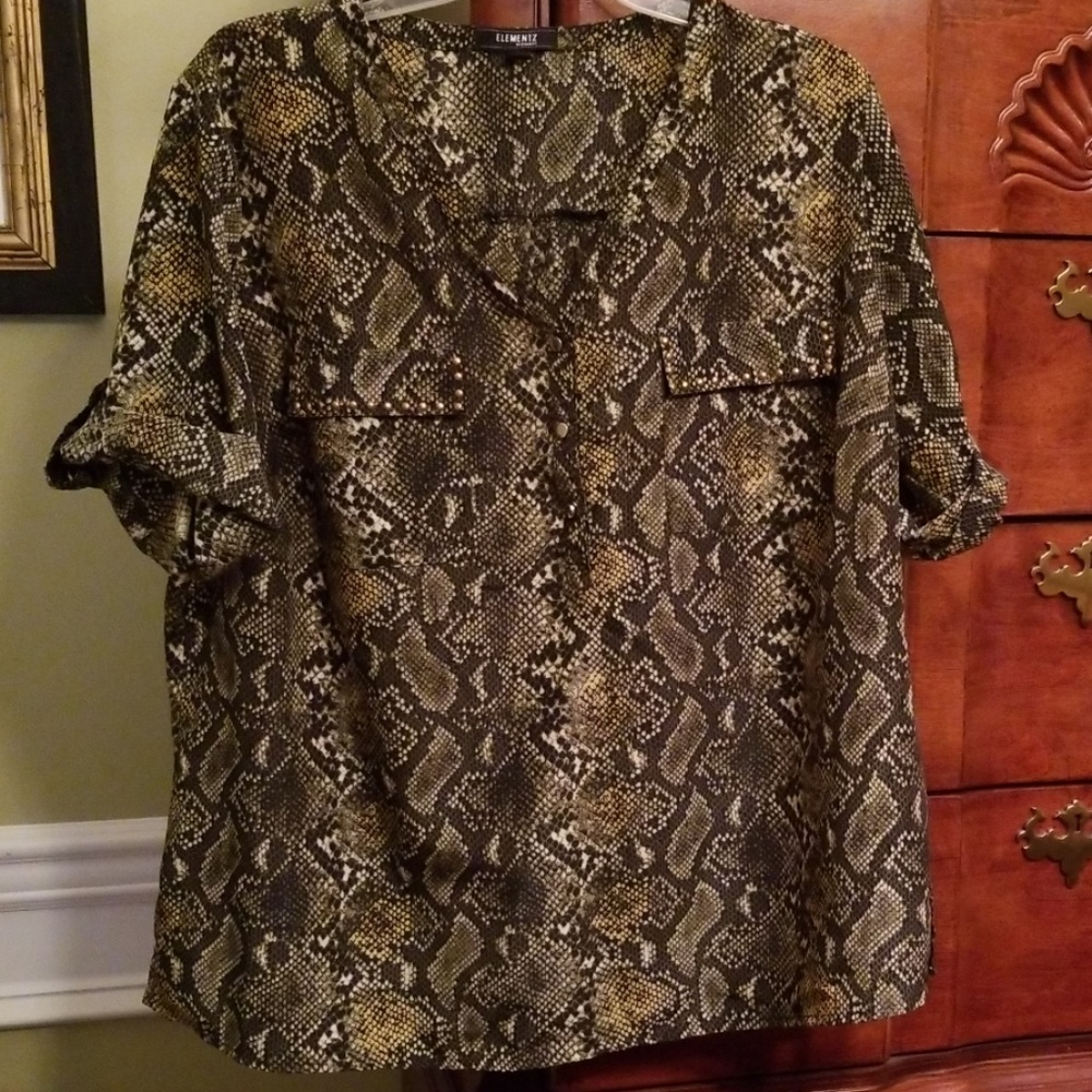 ELEMENTZ woman snake print blouse